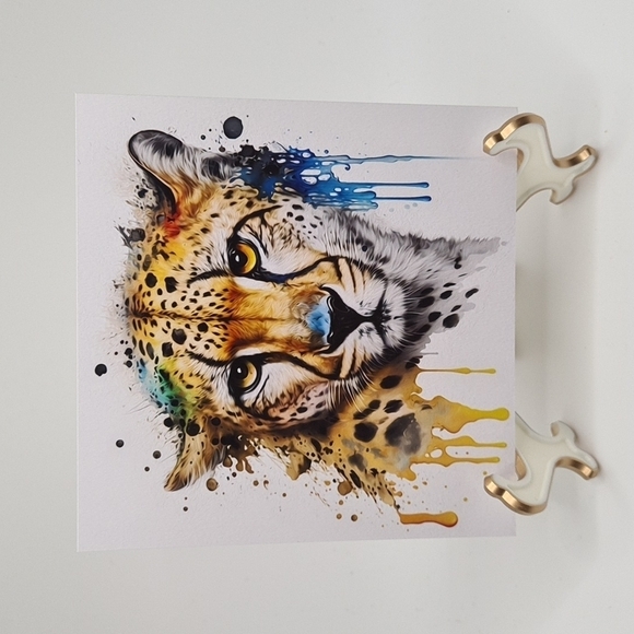 4x6 Cheetah Watercolor Oil‎ Painting Art Print - Picture 2 of 6